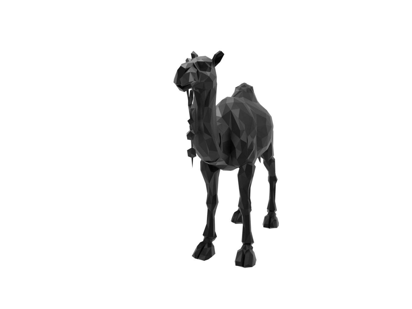 Camel Animal Low Poly 3D print model_1