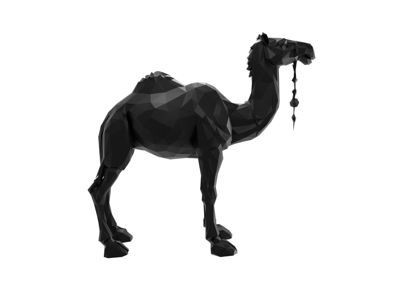 Camel Animal Low Poly 3D print model_2