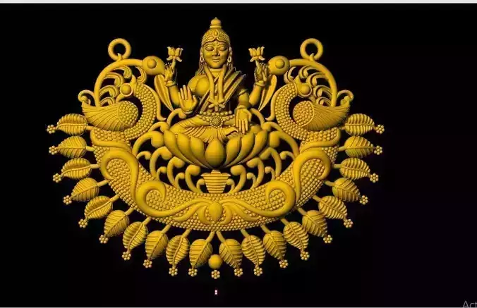 laxmi pendant necklace 3dm file