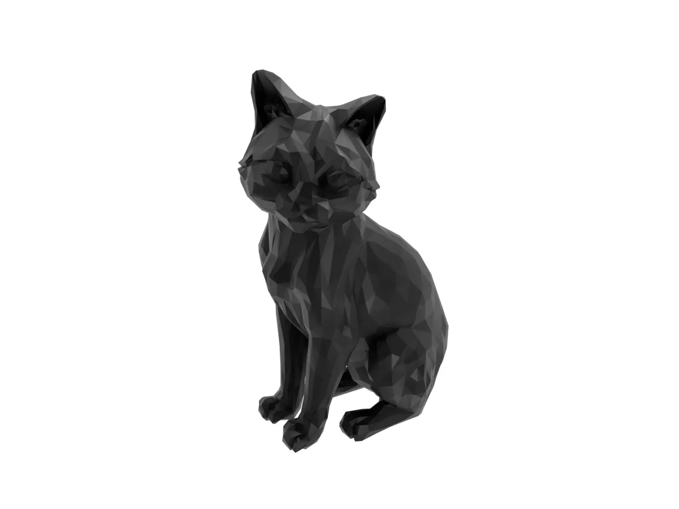 Cat Animal Low Poly 3D print model_0
