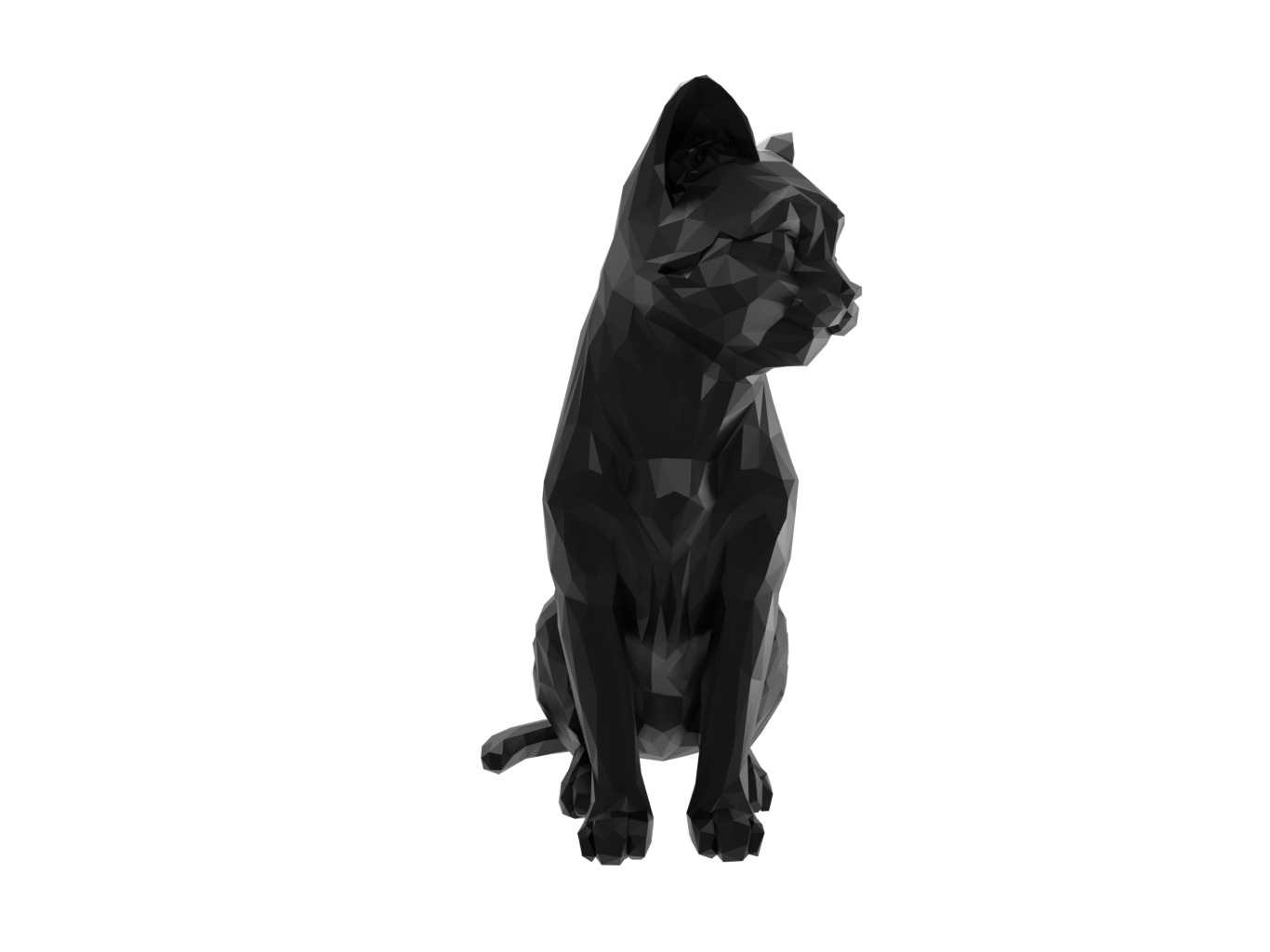 Cat Animal Low Poly 3D print model_2