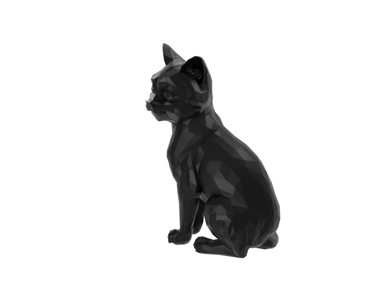 Cat Animal Low Poly 3D print model_1