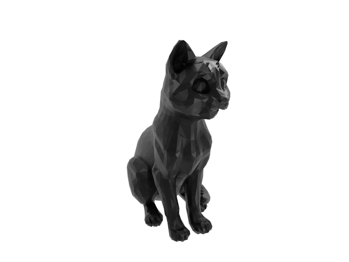 Cat Animal Low Poly 3D print model_0