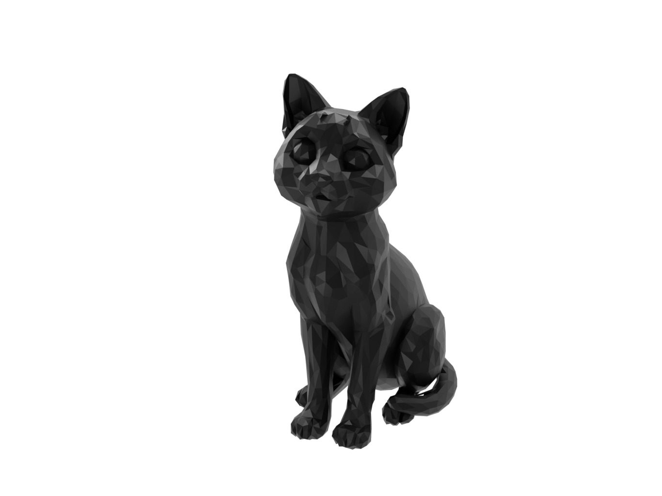 Cat Animal Low Poly 3D print model_1