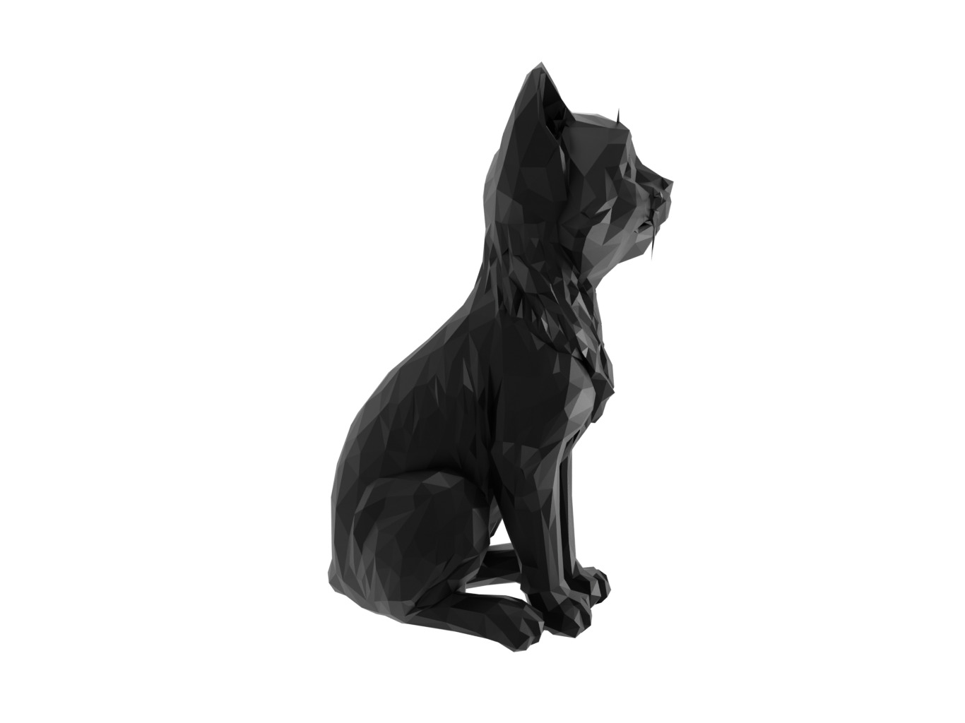Cat Animal Low Poly 3D print model_2