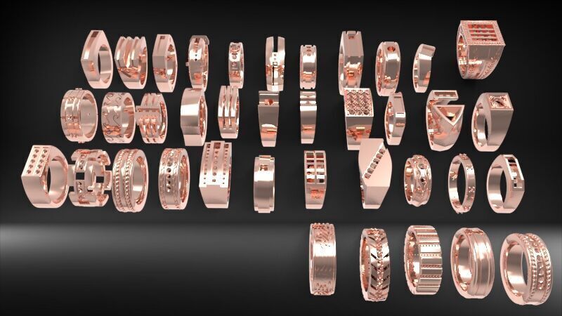 Lot of Various Mens Rings Collection Bulk package SALE 3D print model_12
