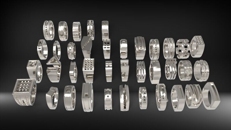 Lot of Various Mens Rings Collection Bulk package SALE 3D print model_5