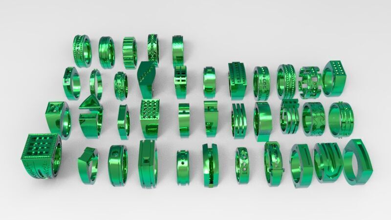 Lot of Various Mens Rings Collection Bulk package SALE 3D print model_16