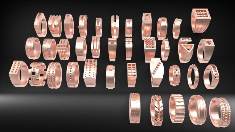 Lot of Various Mens Rings Collection Bulk package SALE 3D print model_2