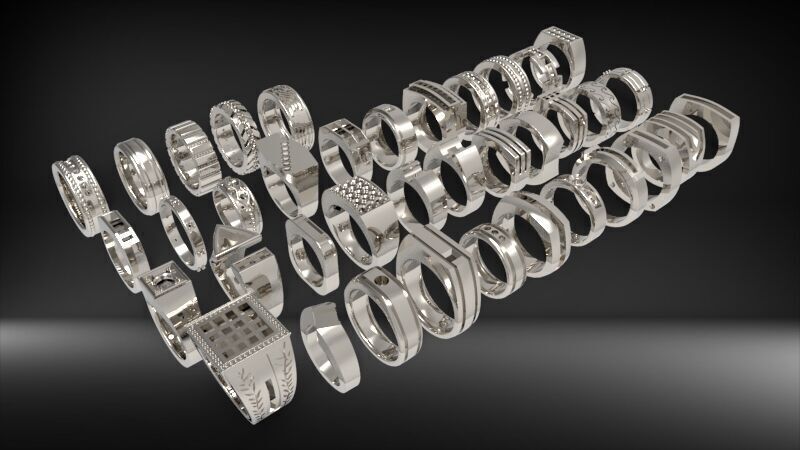 Lot of Various Mens Rings Collection Bulk package SALE 3D print model_4