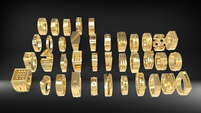 Lot of Various Mens Rings Collection Bulk package SALE 3D print model_1