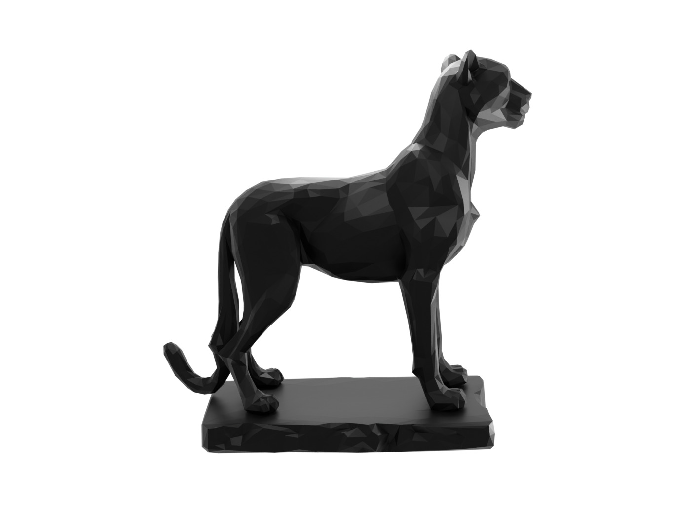 Cheetah Animal Low Poly 3D print model_2