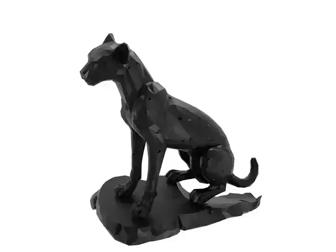 Cheetah Animal Low Poly 3D print model