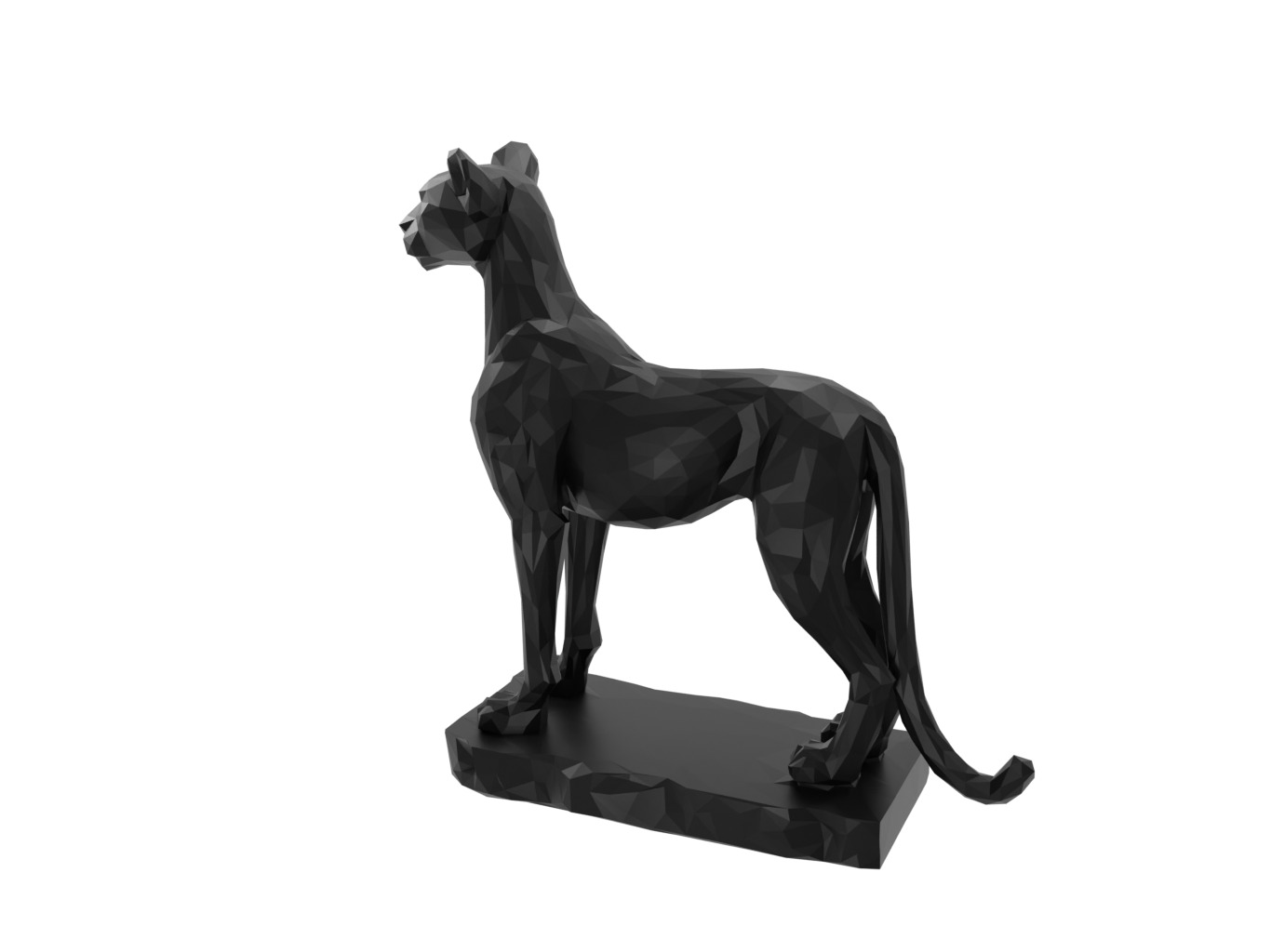 Cheetah Animal Low Poly 3D print model_1