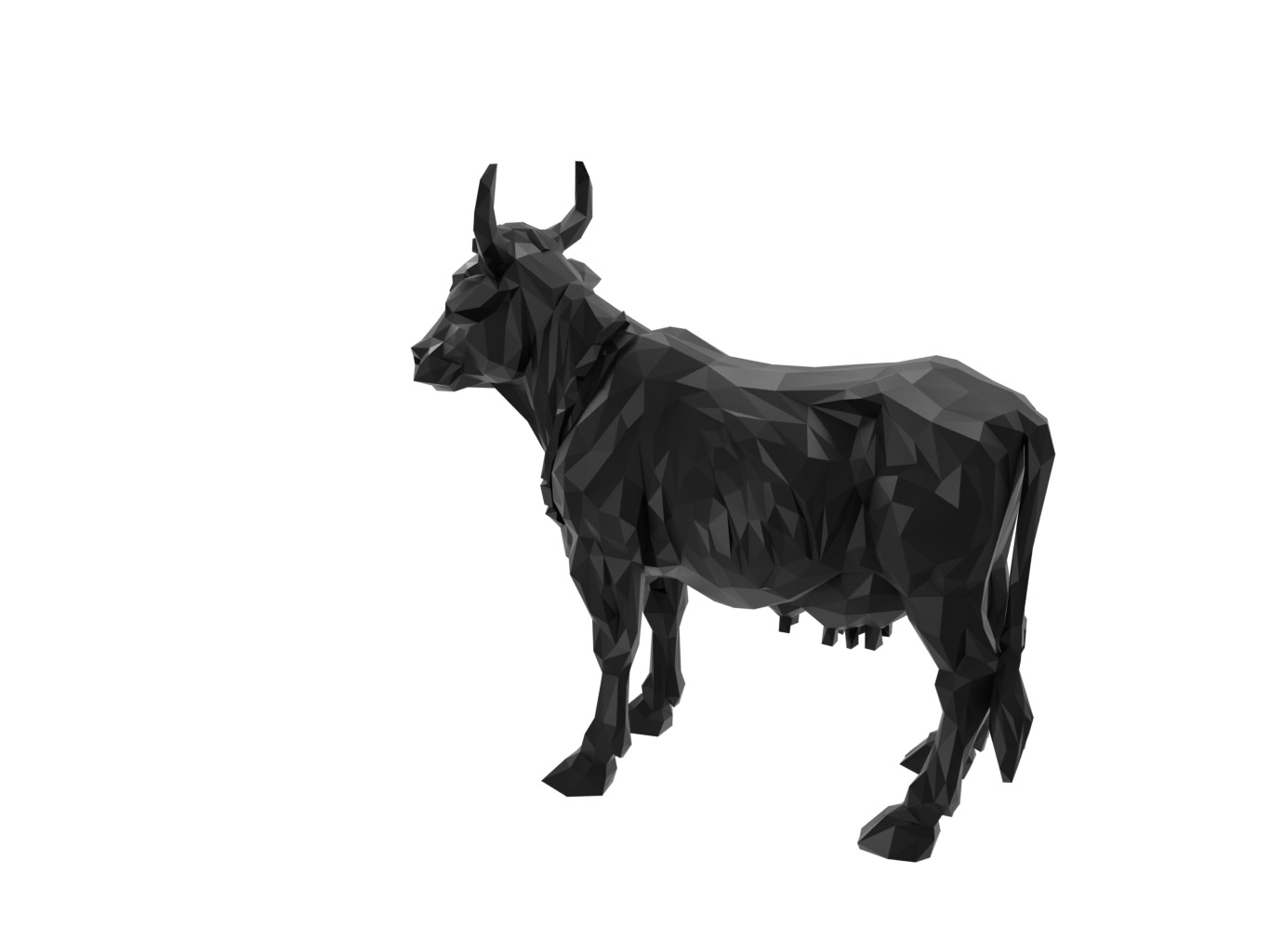 Cow Animal Low Poly 3D print model_1