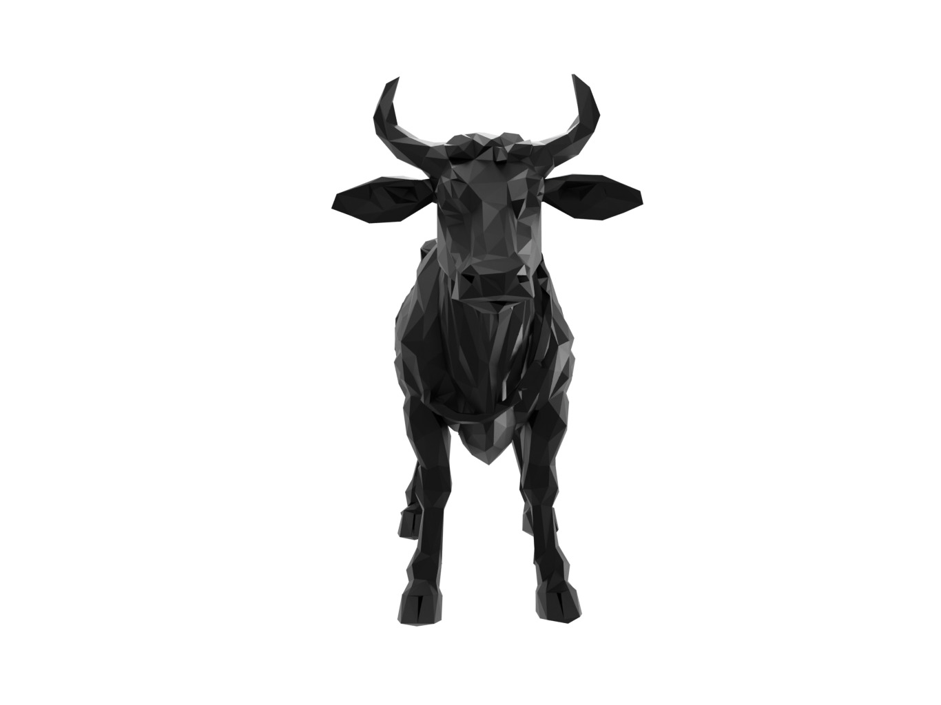 Cow Animal Low Poly 3D print model_2