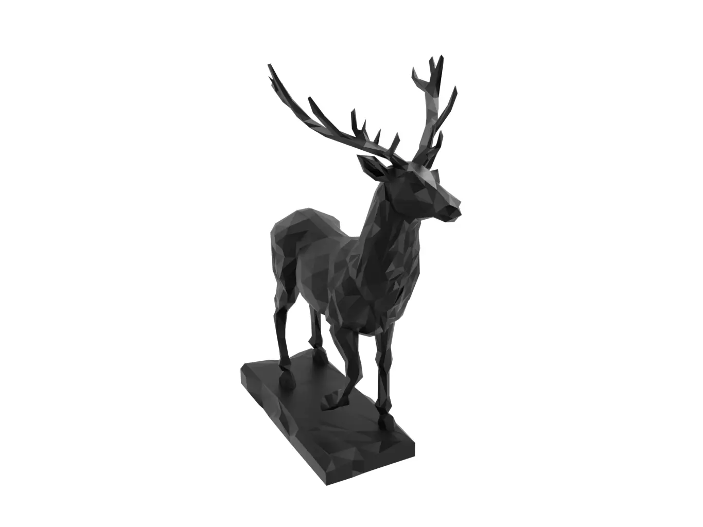 Deer Animal Low Poly 3D print model_0