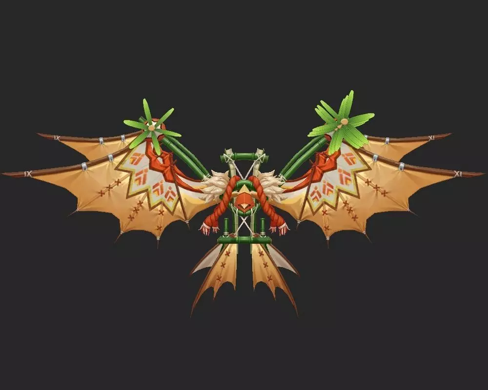 Wing 044 Low-poly 3D model_0