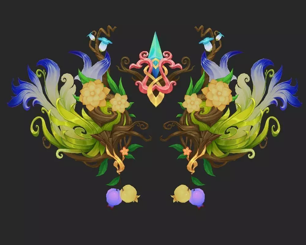 Wing 034 Low-poly 3D model_0