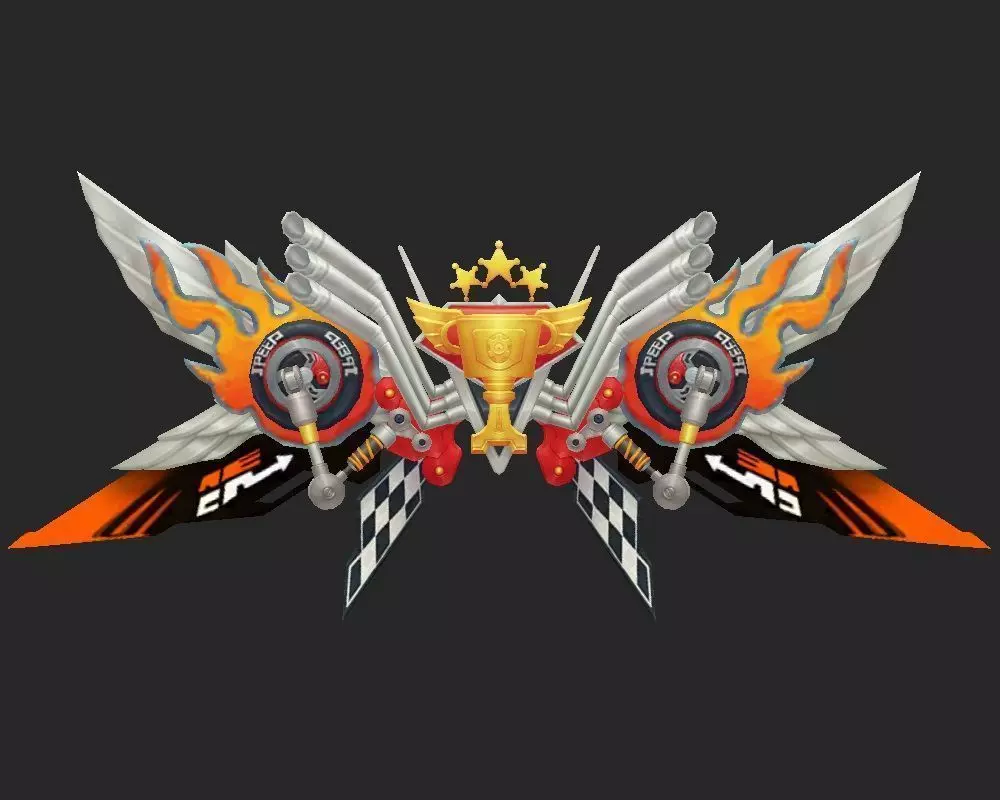 Wing 032 Low-poly 3D model_0