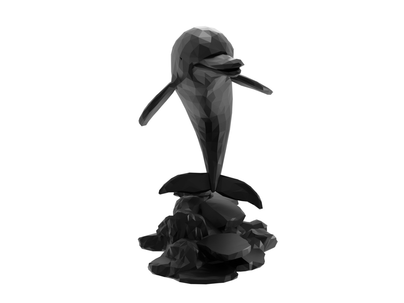 Dolphin Animal Low Poly 3D print model_2