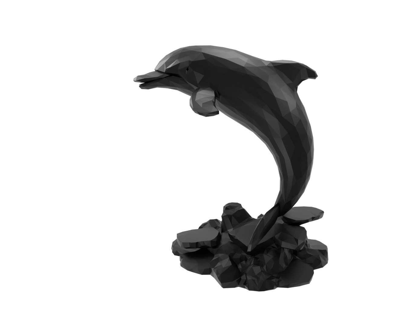 Dolphin Animal Low Poly 3D print model_1