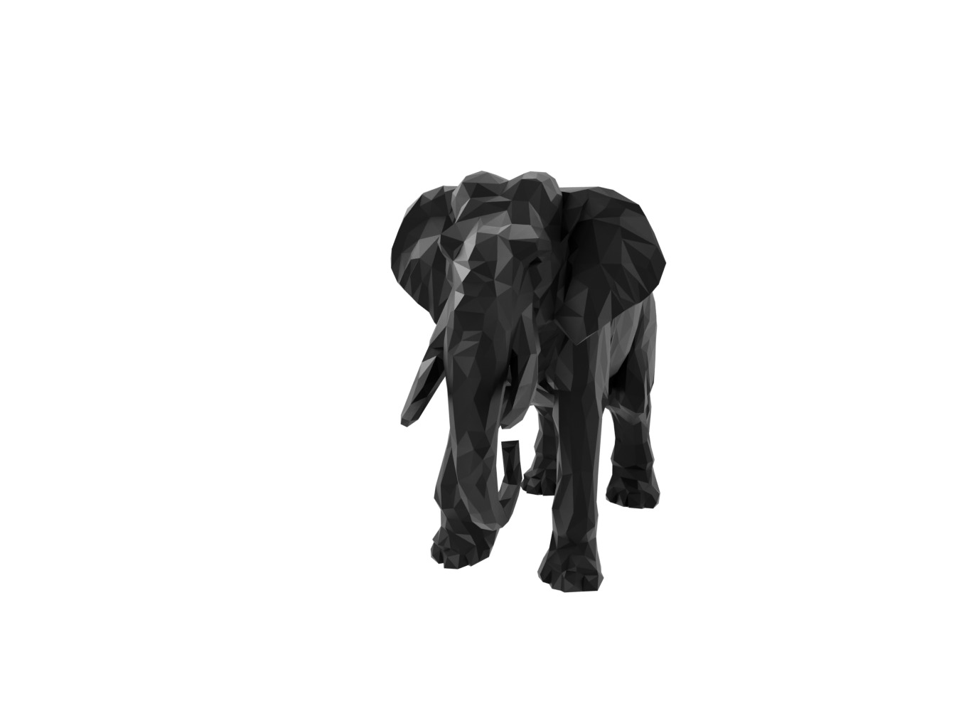 Elephant Animal Low Poly 3D print model_1