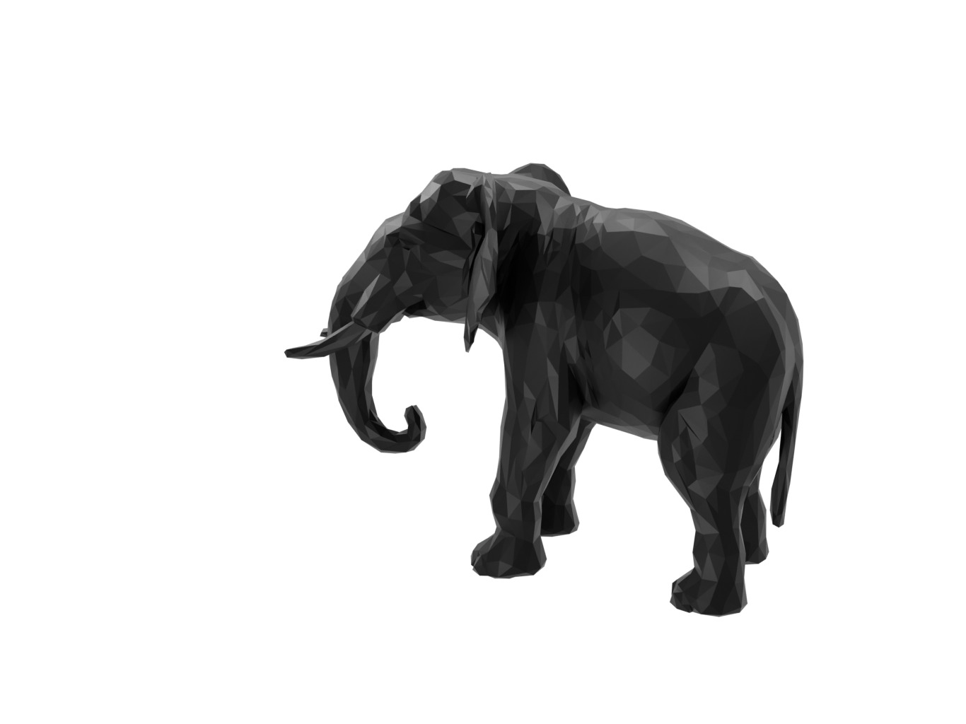 Elephant Animal Low Poly 3D print model_1