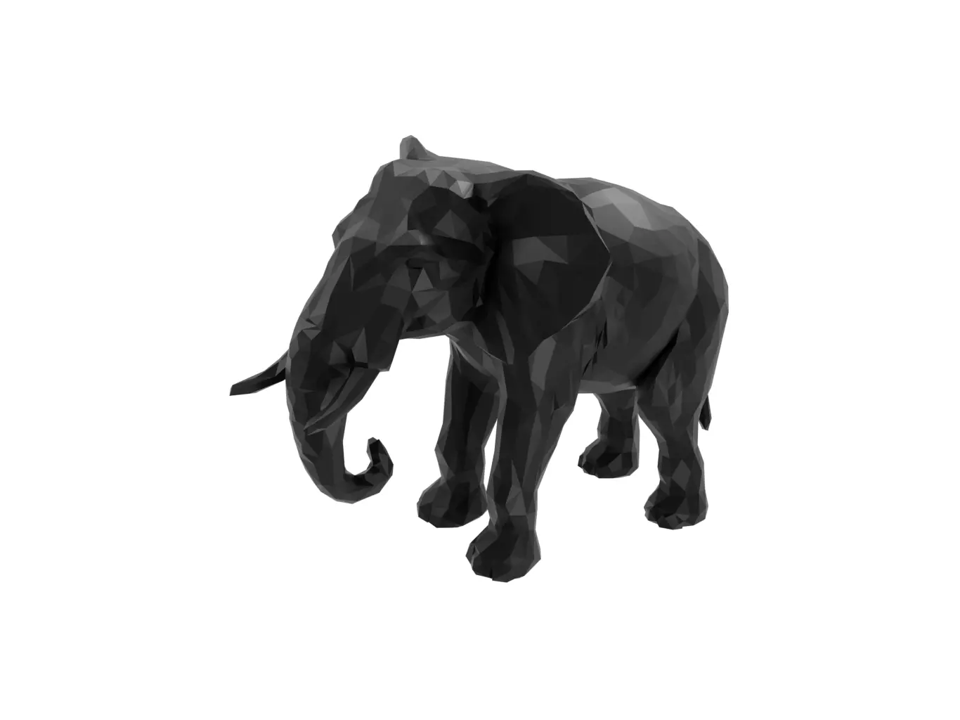 Elephant Animal Low Poly 3D print model_0
