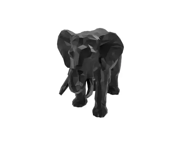 Elephant Animal Low Poly