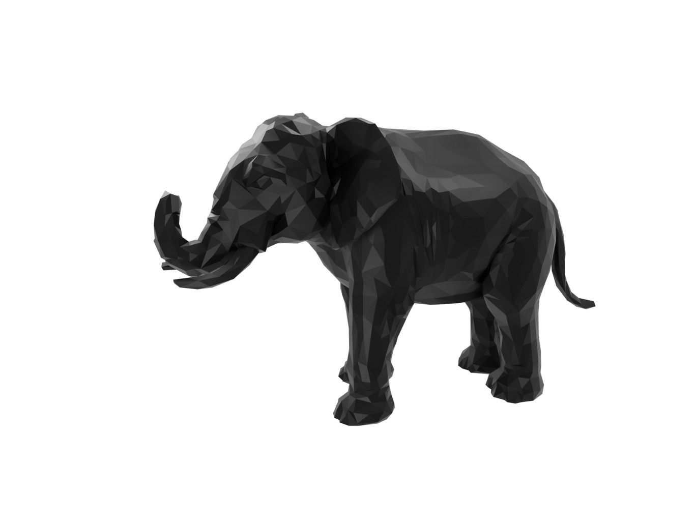 Elephant Animal Low Poly 3D print model_1