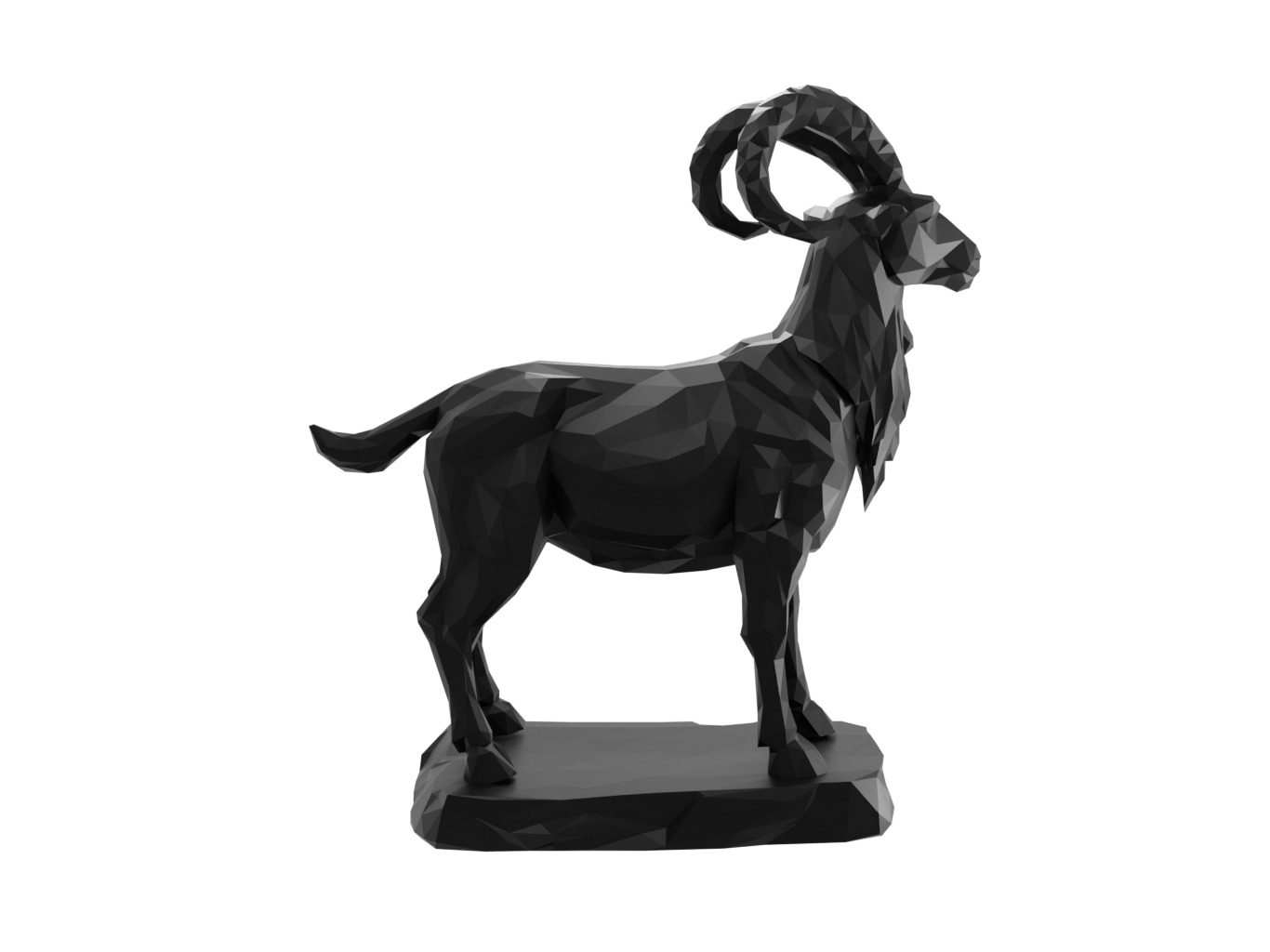 Goat Animal Low Poly 3D print model_2