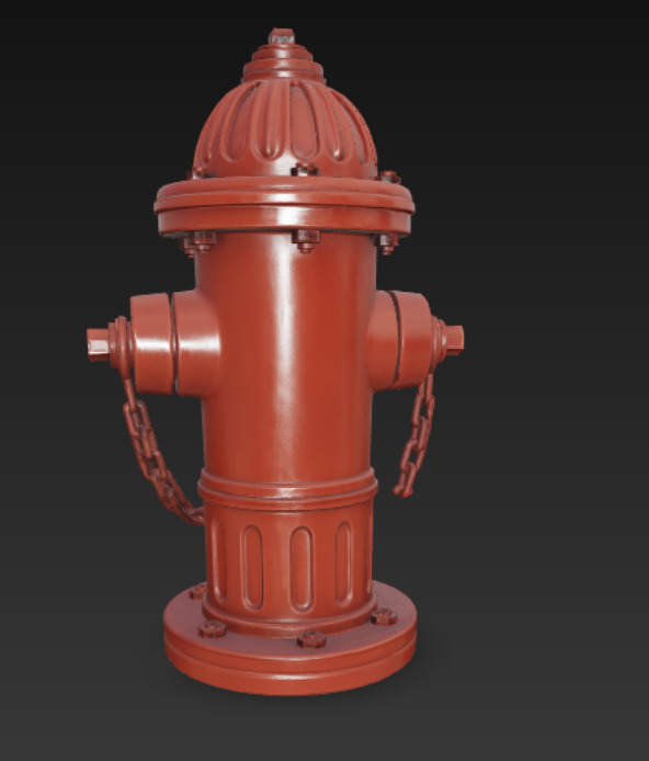 Classic Red Fire Hydrant 3D Model Free 3D model_1