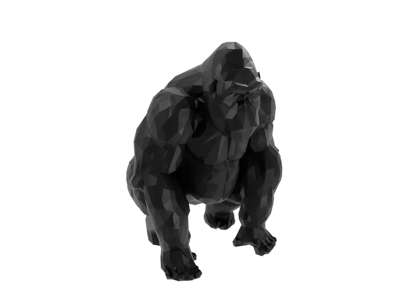 Gorilla Animal Low Poly 3D print model_0