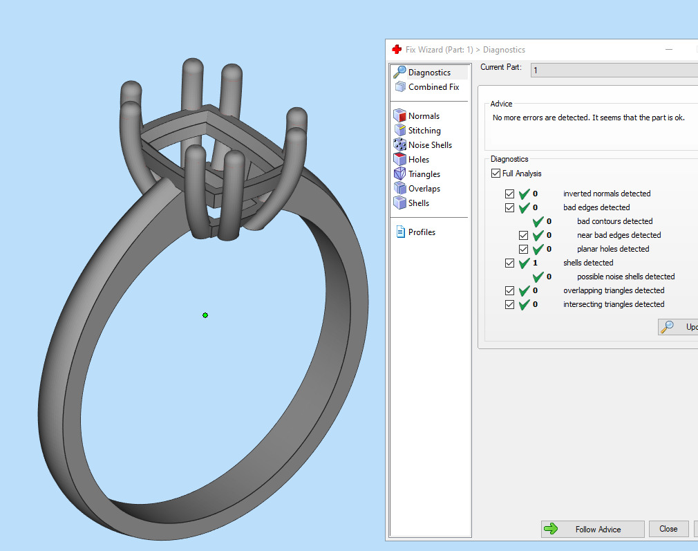 SOLITAIRE Ring with stone princess shape 8x6mm STL 3D print model_1
