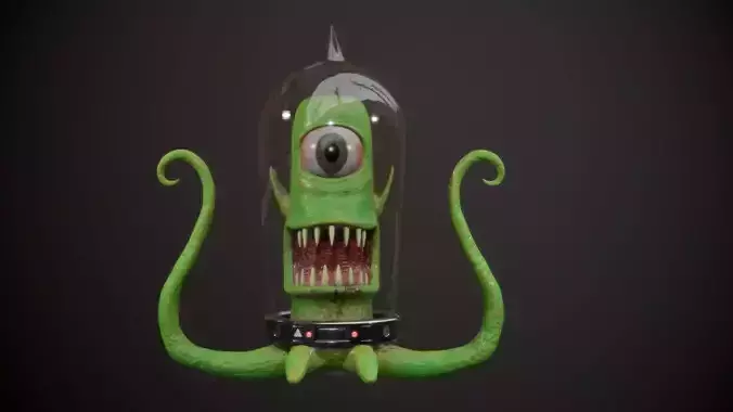 Alien 3D model textured - Kodos