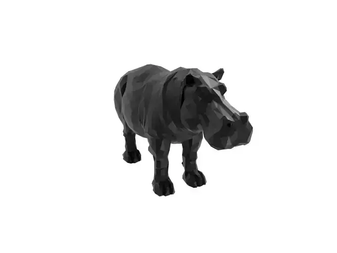 Hippopotamus Animal Low Poly