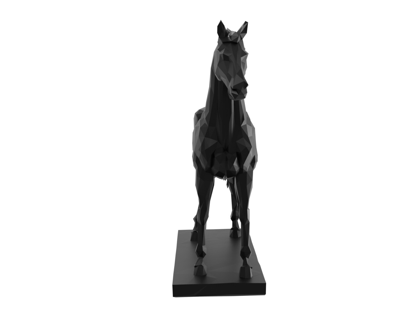 Horse Animal Low Poly 3D print model_2