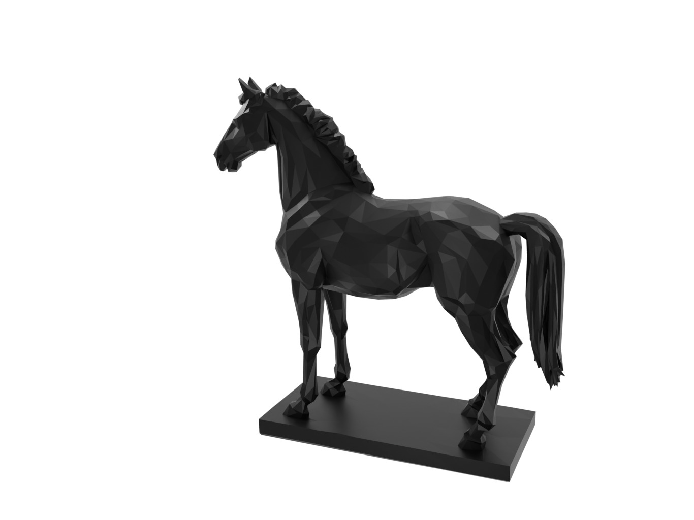 Horse Animal Low Poly 3D print model_1