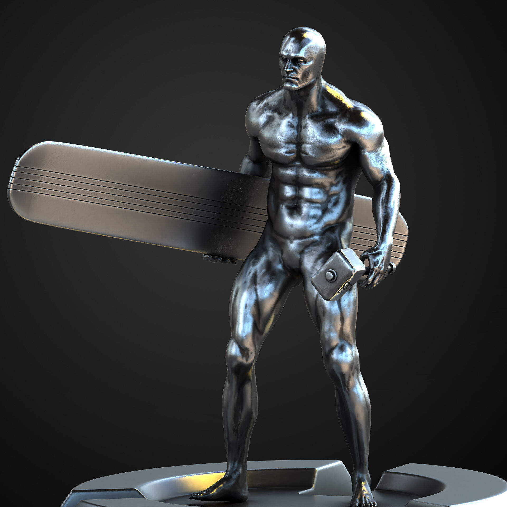 Silver surfer  3D print model_5