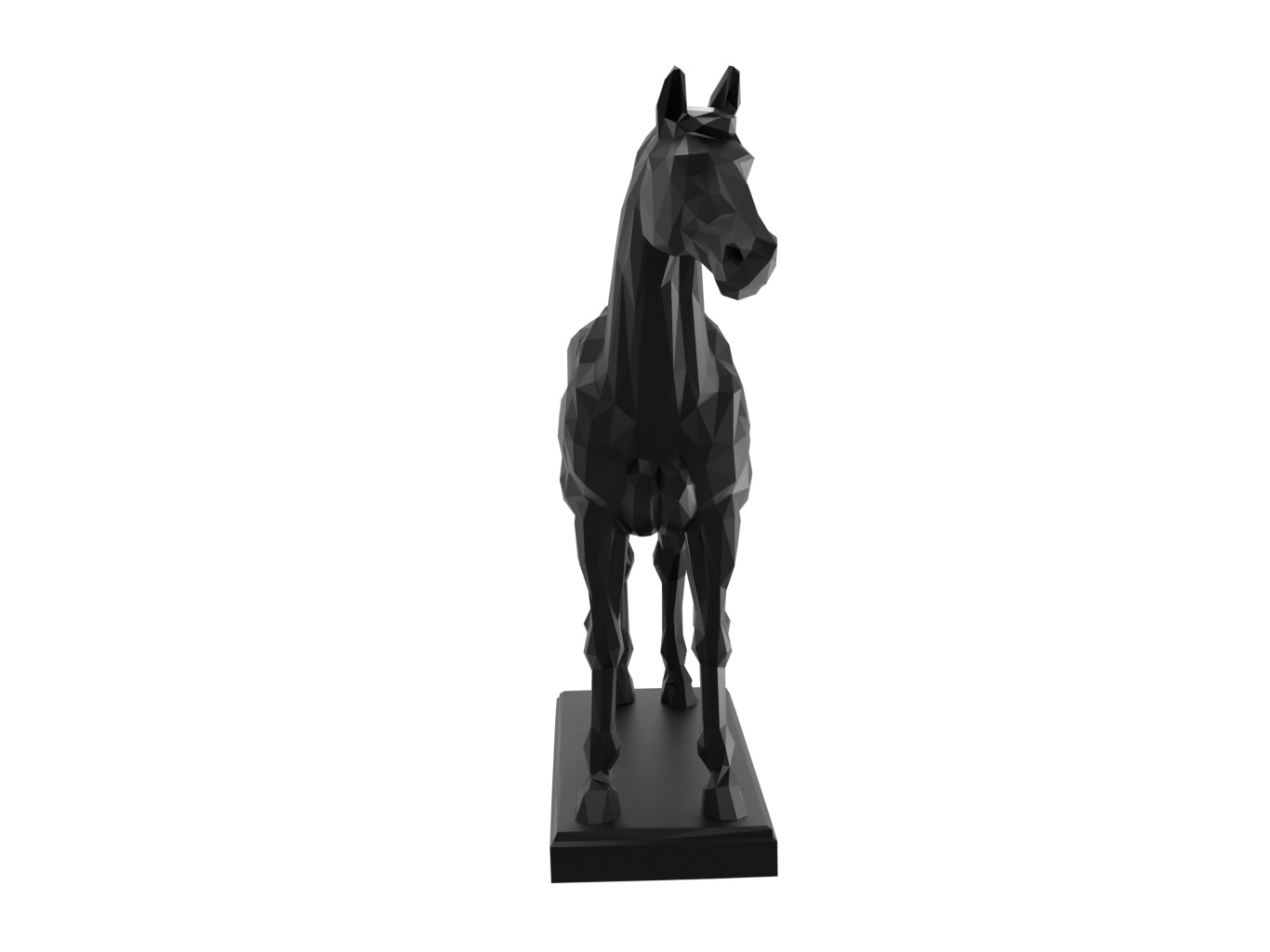 Horse Animal Low Poly 3D print model_2