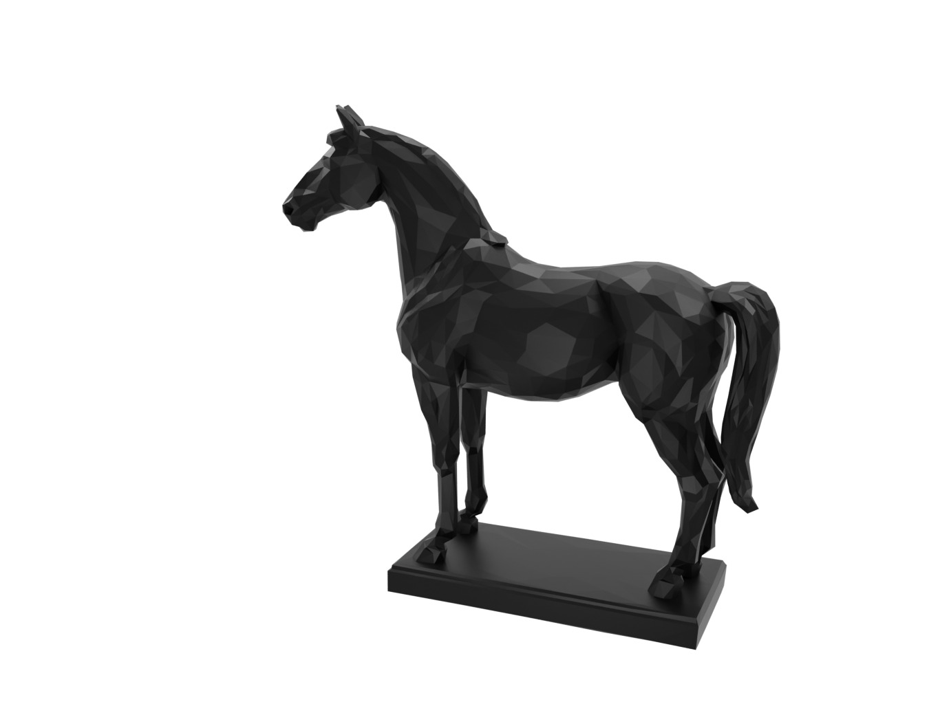 Horse Animal Low Poly 3D print model_1