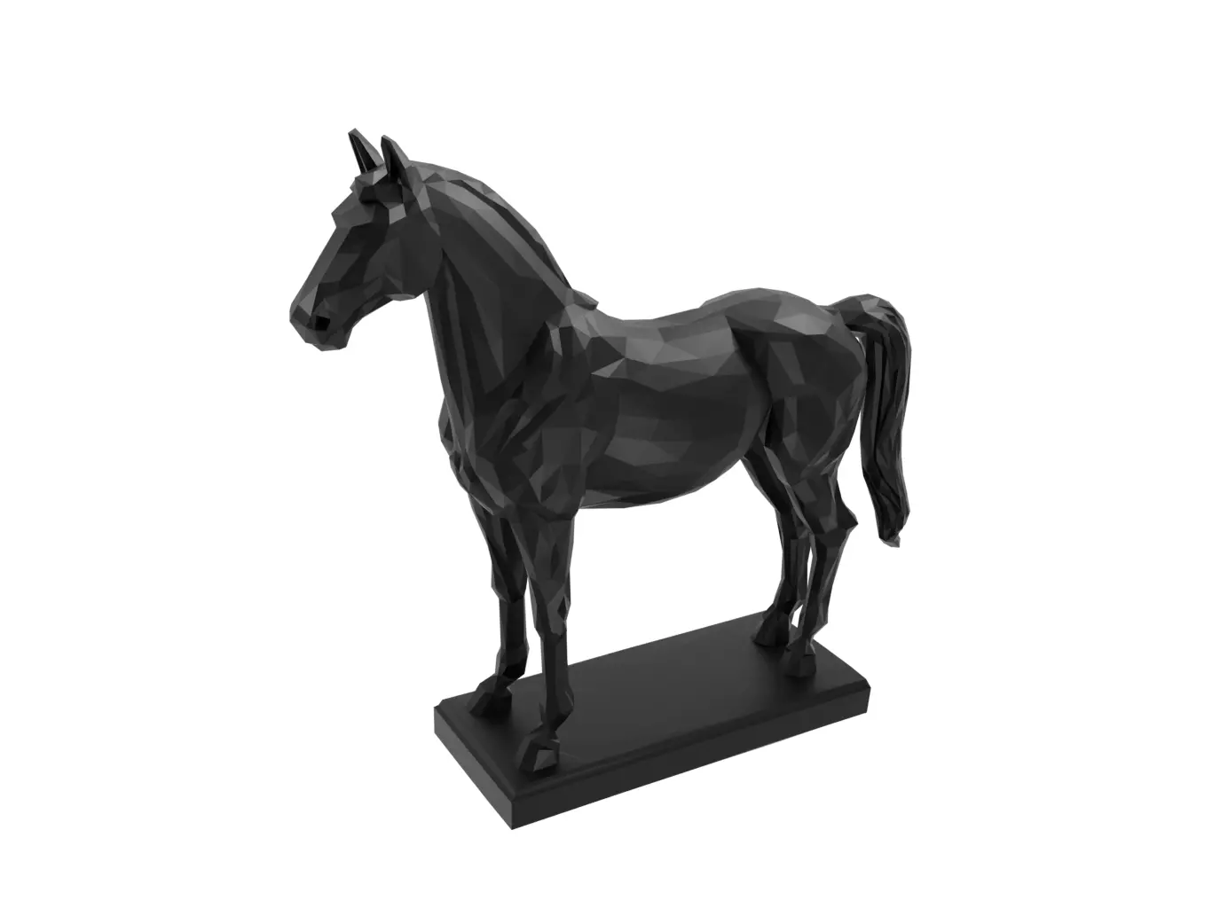 Horse Animal Low Poly 3D print model_0