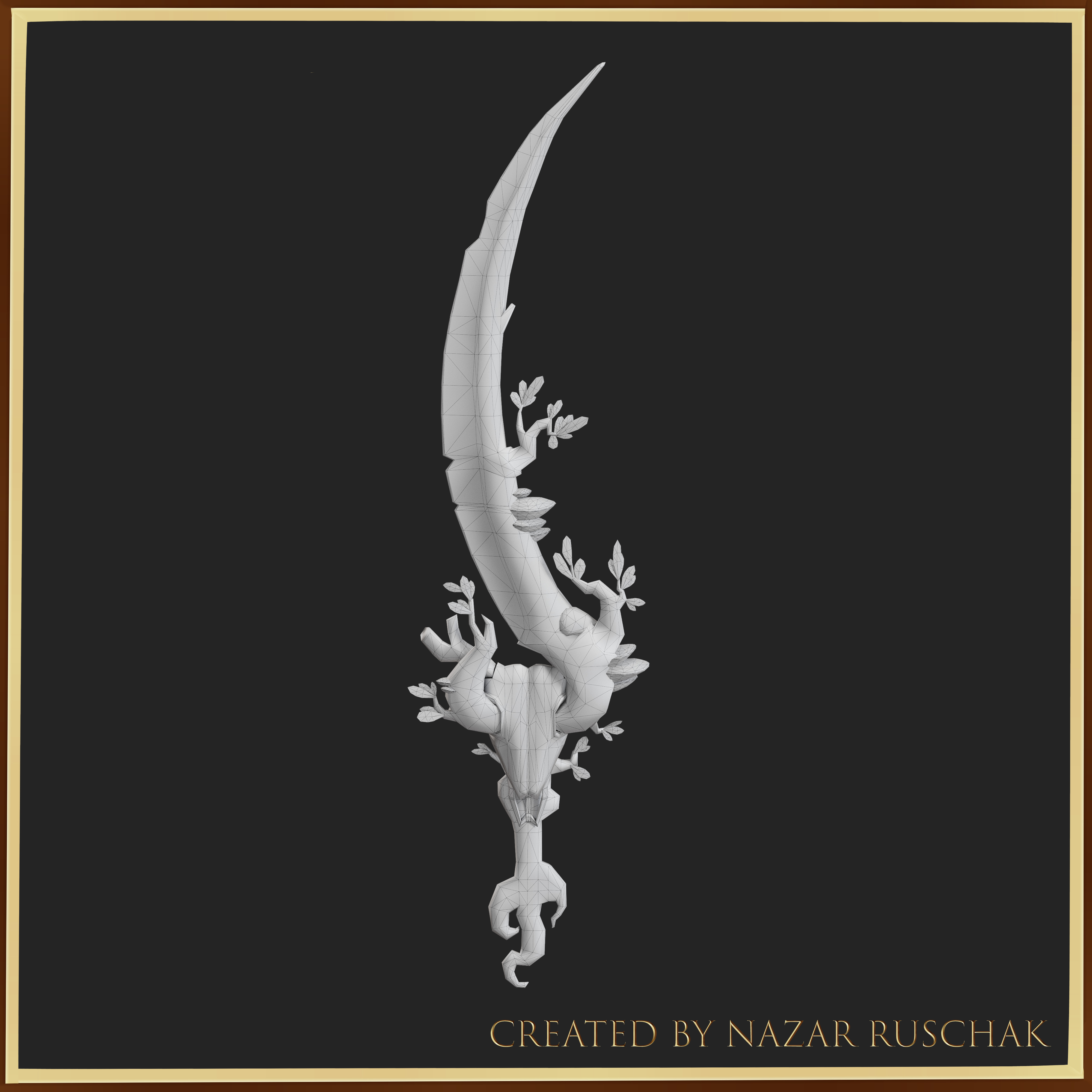 Druid Sword Low-poly 3D model_6