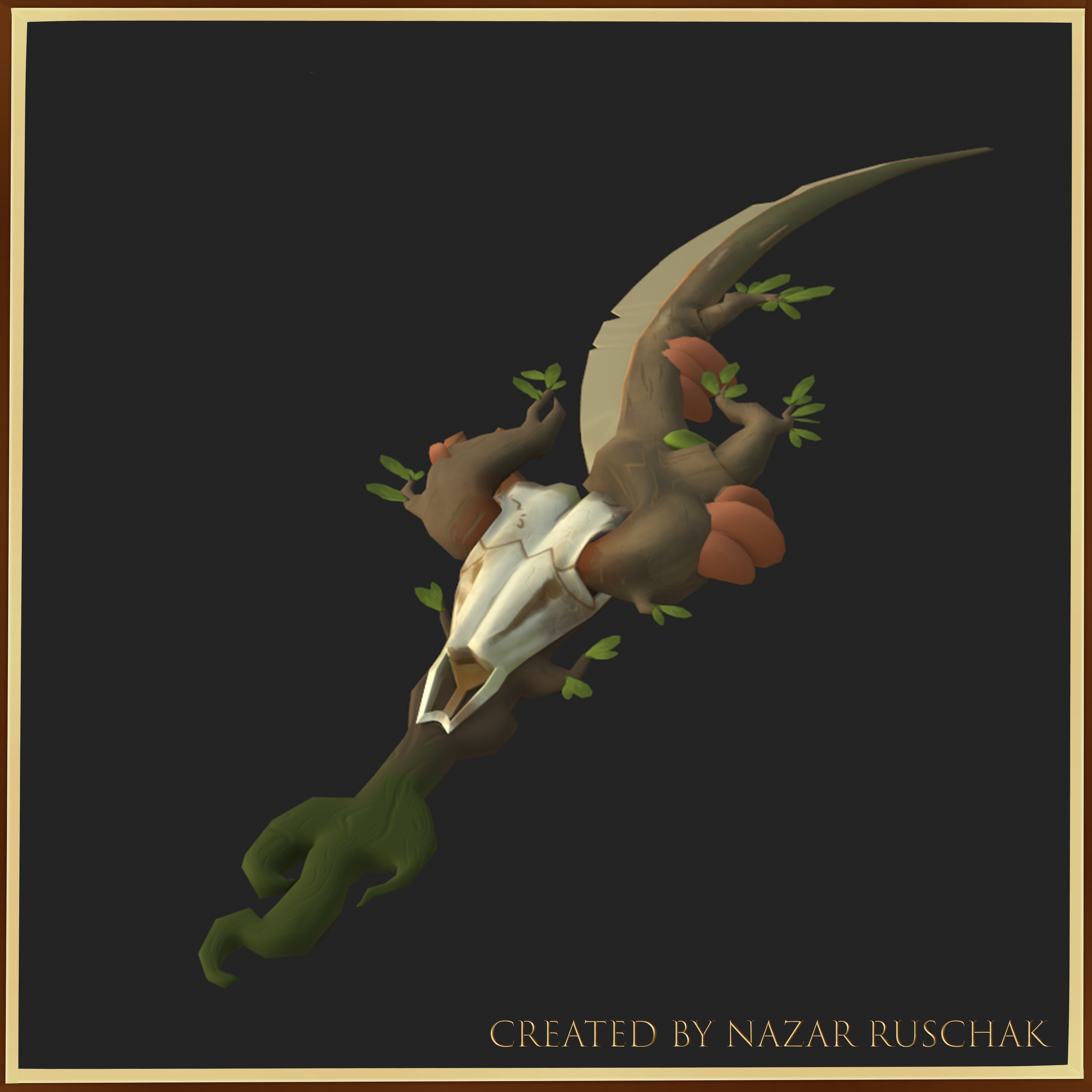 Druid Sword Low-poly 3D model_3