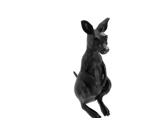 Kangaroo Animal Low Poly