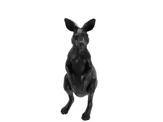 Kangaroo Animal Low Poly