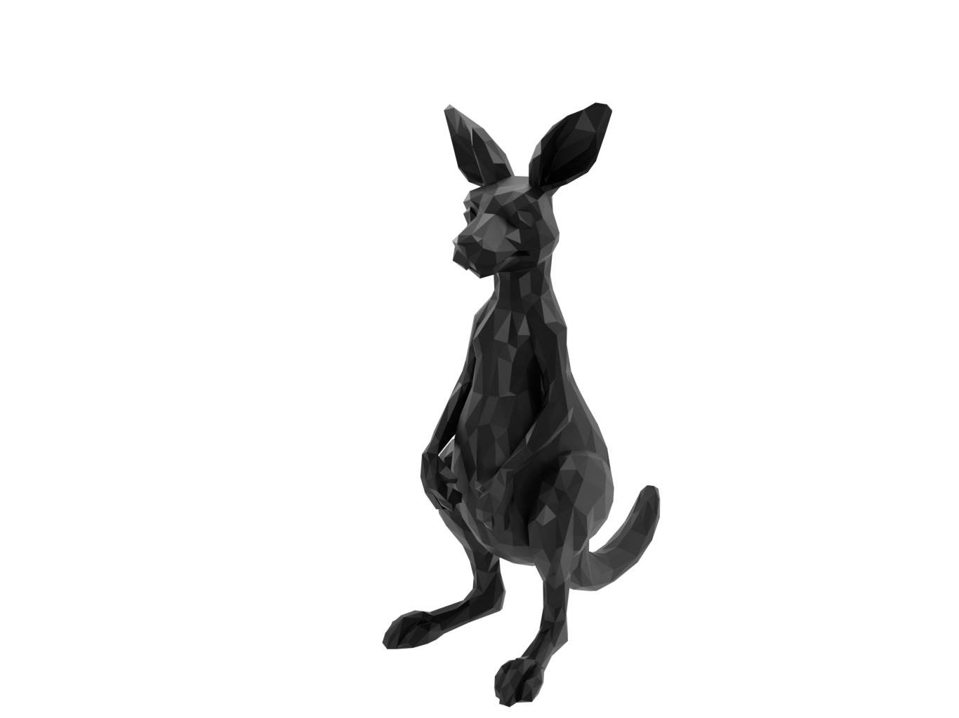 Kangaroo Animal Low Poly 3D print model_1