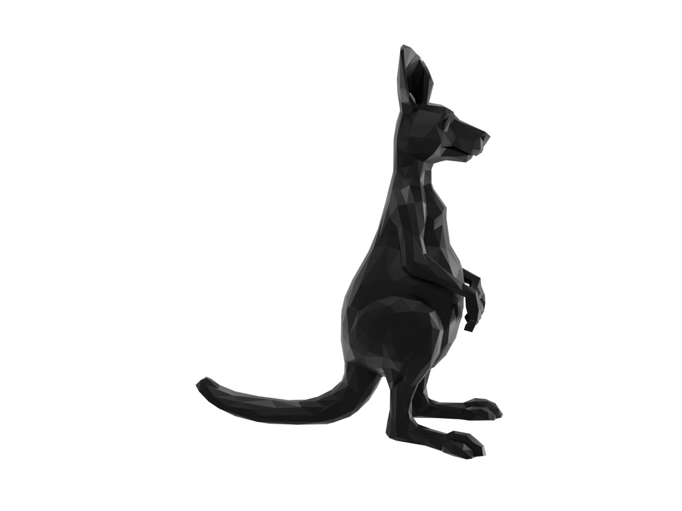 Kangaroo Animal Low Poly 3D print model_2