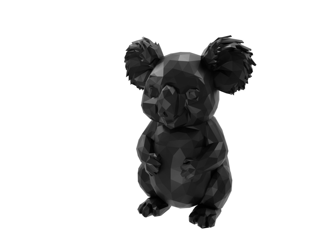 Koala Animal Low Poly 3D print model_1